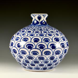 Vaso con decoro ad occhi di penna di pavone - Galileo Chini, 1896-1898 circa
